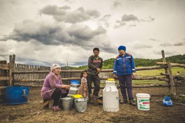 A small group of farmers. 