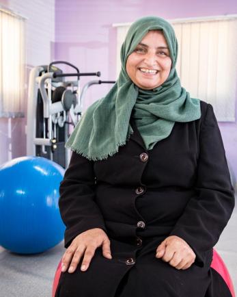 Jordanian woman in a exercise gym facility.