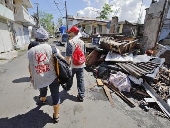 Mercy corps team members in puerto rico respond in the aftermath of an earthquake.