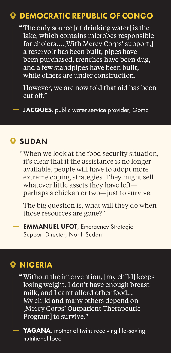 Quotes from Democratic Republic of Congo, Sudan, and Nigeria