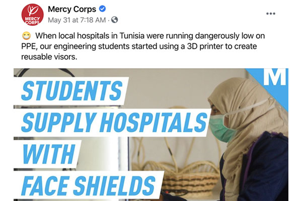 Students in Tunisia aid hospitals by 3D printing 1,000 face shields