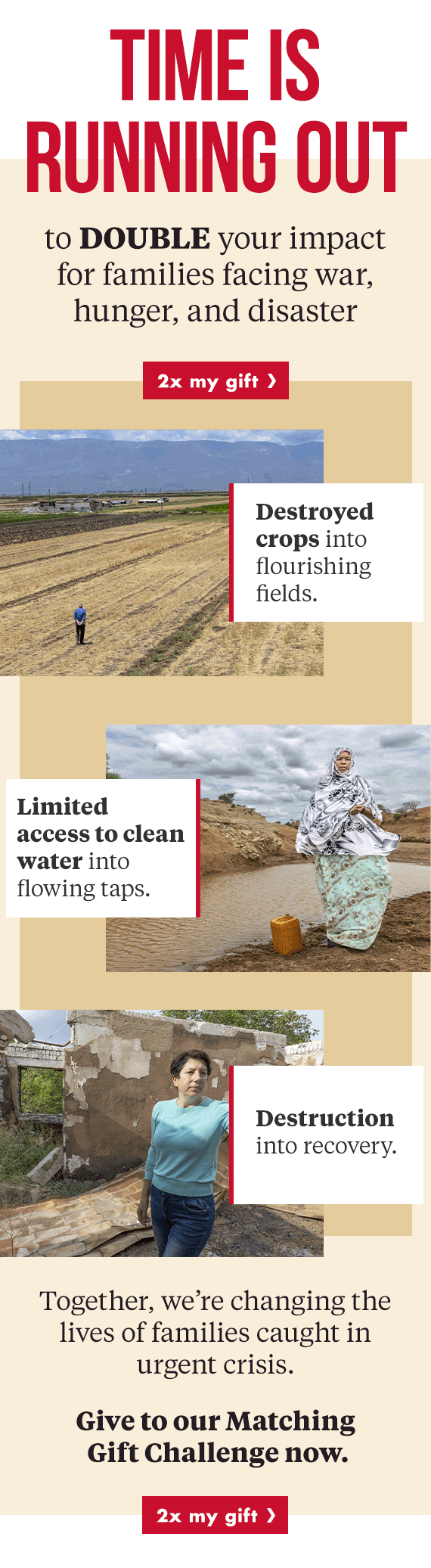 Time is running out: double your impact today with a year-end gift