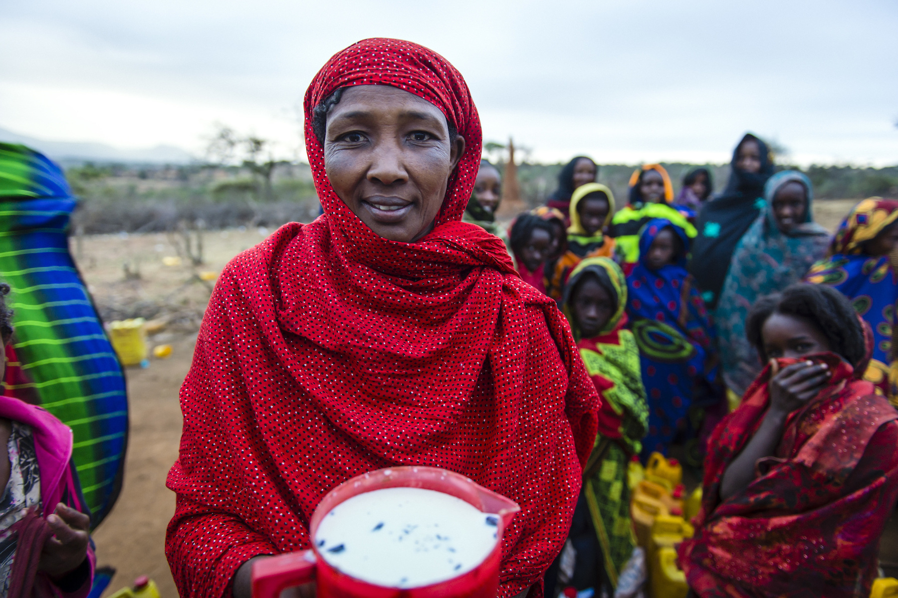 Dima is the sole provider for her eight children, and her livelihood, like that of her community near Yabello, Ethiopia, depends on cattle. Dima has learned to run a successful small business buying and selling milk. Photo: Sean Sheridan for Mercy Corps