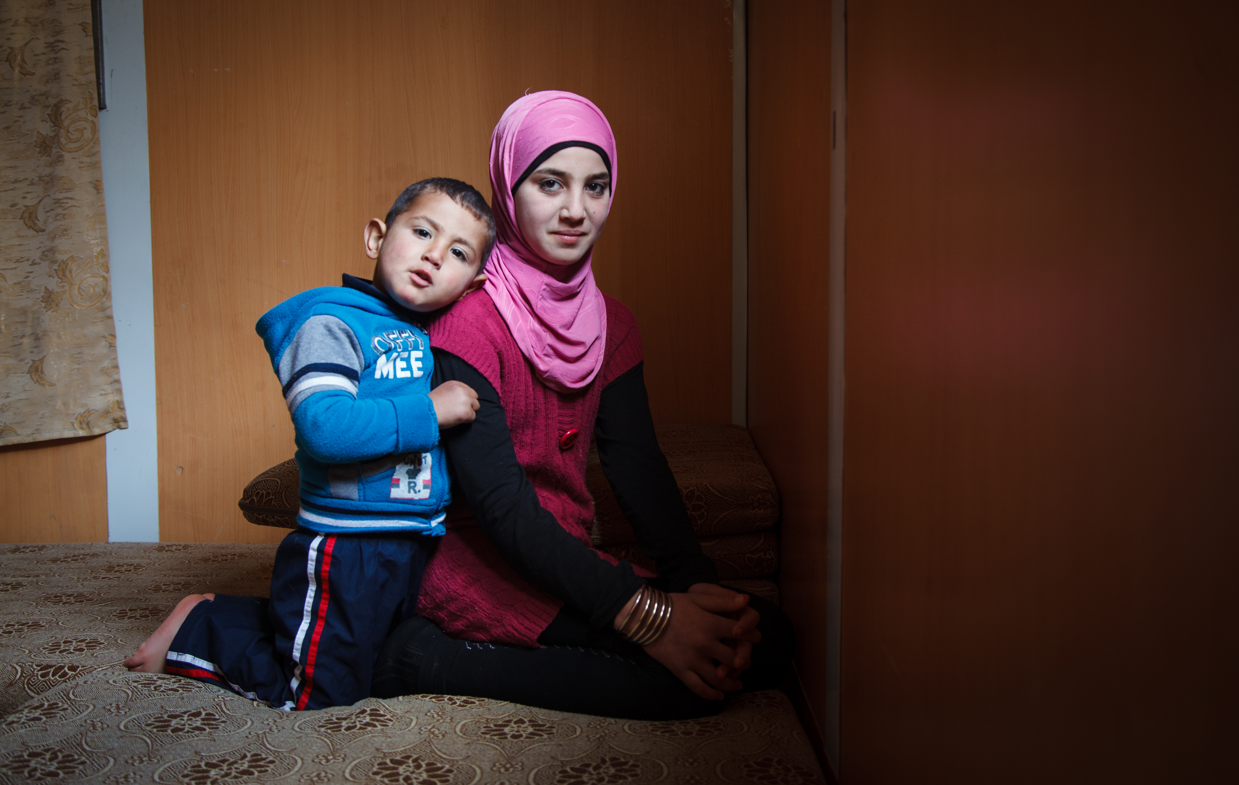 Sister and brother Syrian refugees.