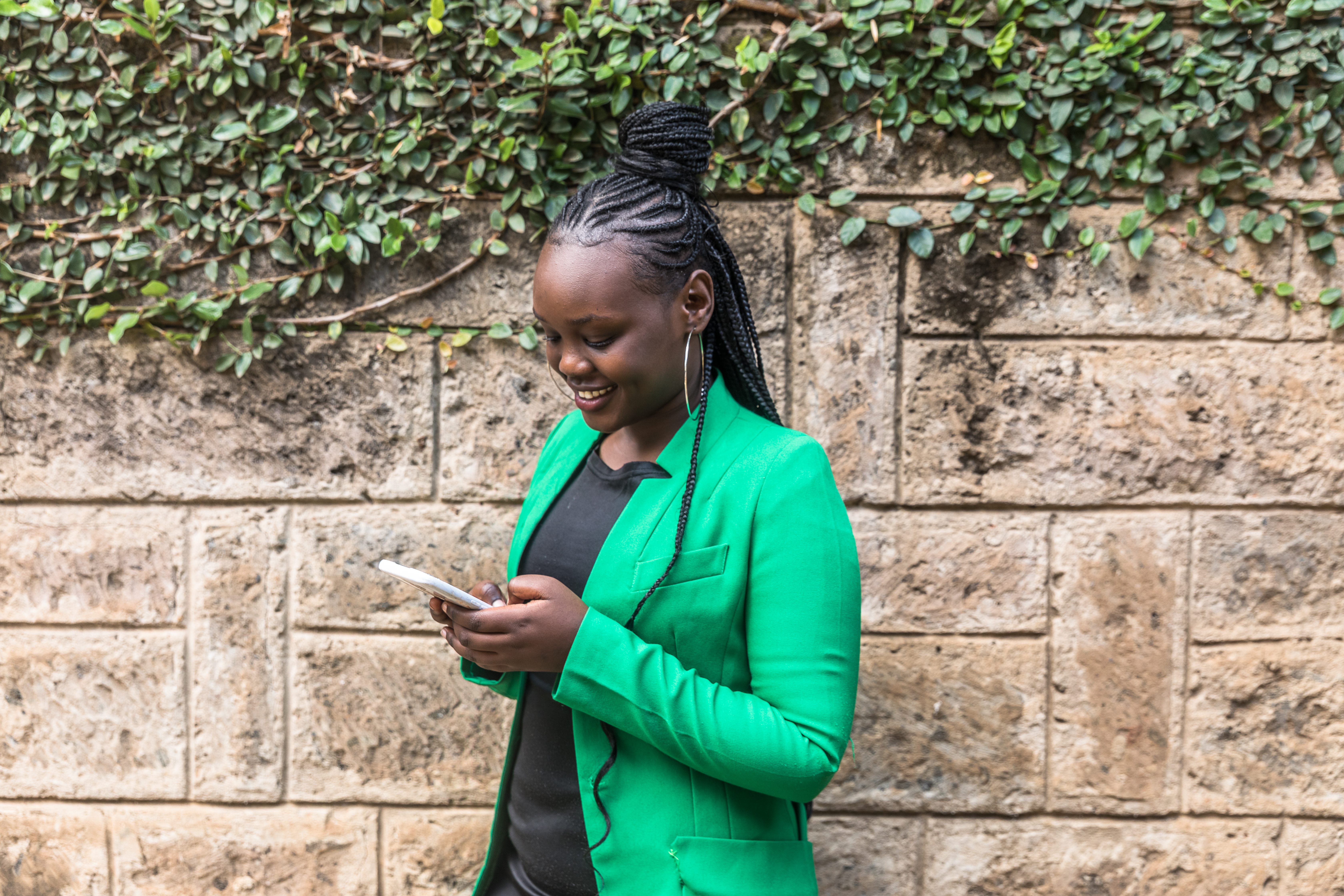 A person using a mobile device.