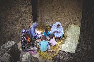 People gathered to share a meal in niger