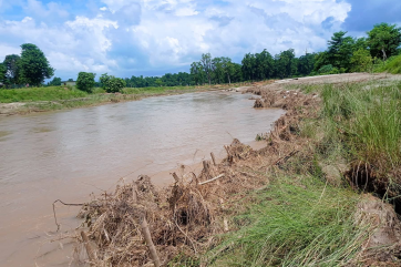 A segment of the banahara river before flood mitigation and erosion prevention.