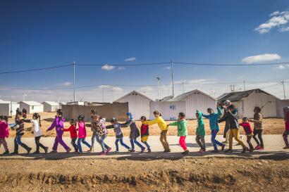 Kids in line in jordan