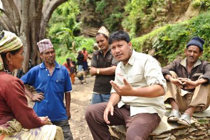 Group talking in nepal