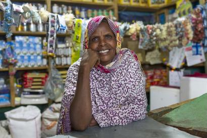 Woman business owner smiling