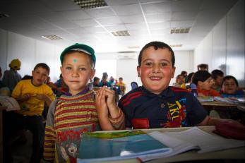 Two students at zaatari camp