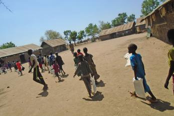 Students walking to school