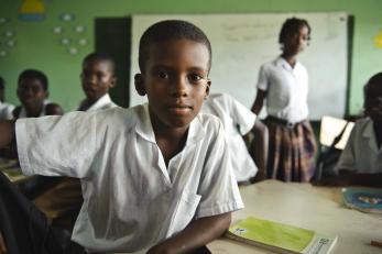 Boy at school in colombia