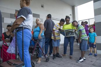 People in line for groceries in san juan