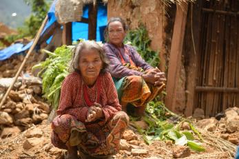 Women sitting outside in nepal