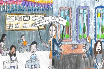 A drawing by an 11 year old from the united kingdom.