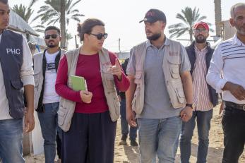 Mercy corps, drc and phc staff conduct a joint site visit as part of ongoing coordination to support effective delivery of assistance across gaza.