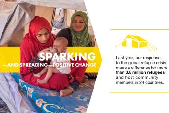 Syrian family in displacement camp