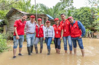 Mercy corps staff members pose for a photo in colombia
