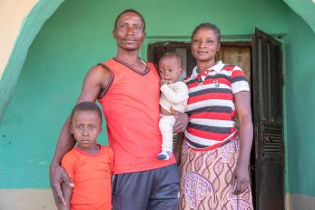A family poses at their home in nigeria
