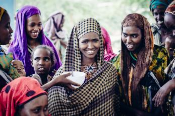 Ethiopian women at a cooking demonstration