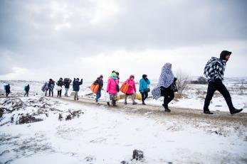 Families must walk certain parts of the route by themselves, with whatever they brought with them. the conditions were quite difficult in january.