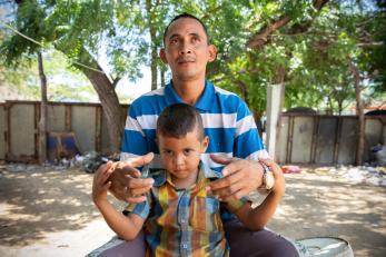 Father and son in colombia