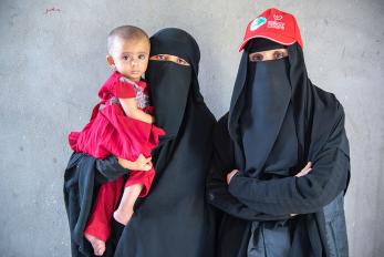 Two women and a baby in yemen