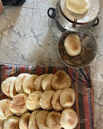 Tray of pita bread