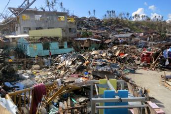 Buildings and debris