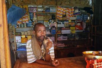 Mohamed in a small shop