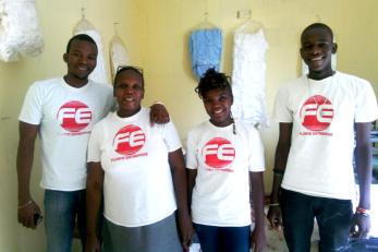 Four people smiling wearing Florye Entreprise