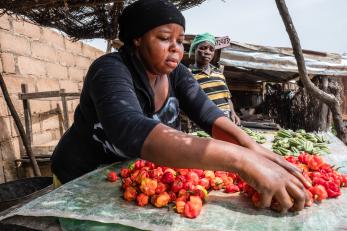 Woman with vegetables