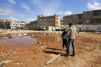 Our team visited the low-income Sidi Idriss neighborhood of Benghazi, a place littered with trash and standing water where few homes have access to clean water or adequate sanitation. Photo: Cassandra Nelson/Mercy Corps