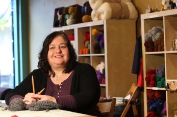 A match and business advice through MicroMentor helped Rose Sabel Dodge get her fiber arts and crafts business off to a good start. Photo: Ian Wagreich for MicroMentor