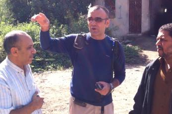 Mugur Dumitrache, a water-and-sanitation specialist on our emergency response team, visits one of the boreholes that supply the city of Taiz during his assessment. Photo: Richard Jacquot/Mercy Corps