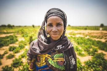 Salma, a mother of five, participates in Mercy Corps' farmer's field school in her community in rural Niger. Through the school, she is learning how to grow more crops and beat the chronic food shortages that strike her family every year.