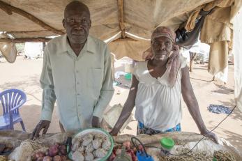 Man and woman in market