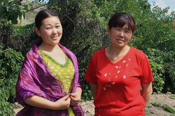 Anarkan Mambetova (right) received a loan from Kompanion, the financial organization that Mercy Corps founded in Kyrgyzstan nearly a decade ago. Her success shows how microfinancing can lift families out of poverty by helping them build sustainable businesses. Photo: Emily Youatt/Mercy Corps