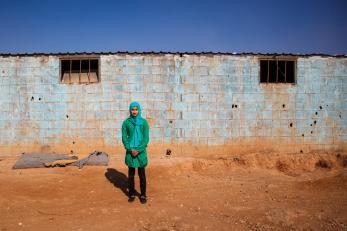 Samah pictured at the camp