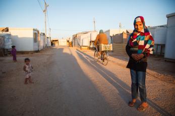A girl in the zaatari camp