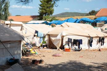 A refugee camp in Greece