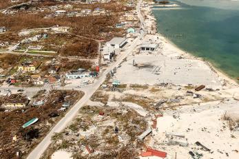 In the months since Hurricane Dorian made landfall on the Bahamas, Mercy Corps has been working tirelessly to bring immediate and long-term support to communities affected by the storm, with emergency kit distribution and installation of a water treatment plant. Photo: Christy Delafield/Mercy Corps