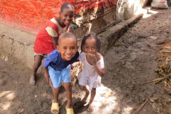 Children laughing and playing in Ethiopia