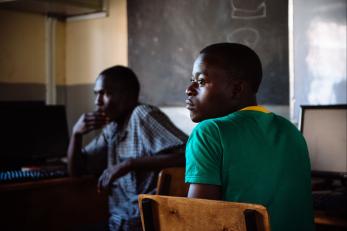 two boys in classroom