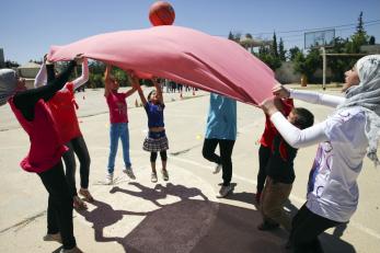 children playing outside