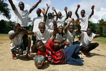 boys playing soccer