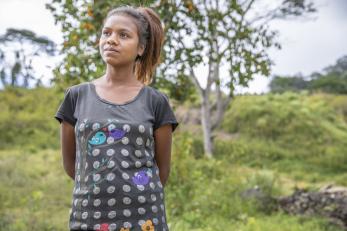 Living in the remote mountains of Timor-Leste, 18-year-old Lourdes studied by solar lamp for years until her family received electricity. Now she’s preparing to attend university in Dili, the nation’s capital, where she dreams of being Minister of Education. Photo: Ezra Millstein/Mercy Corps