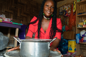 A person cooking.