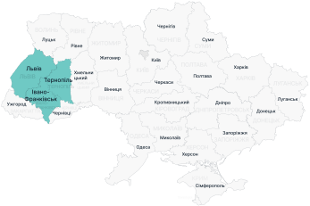 A map of ukraine.